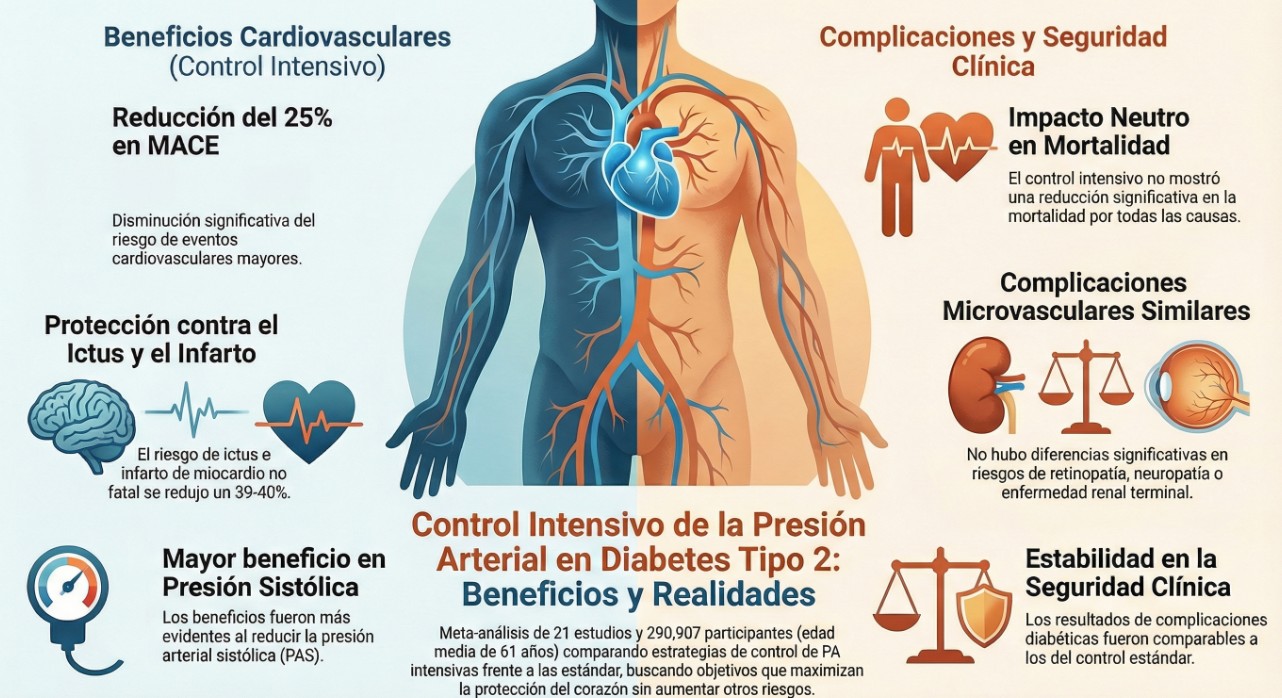 Control intensivo de la presión arterial en diabetes tipo 2
