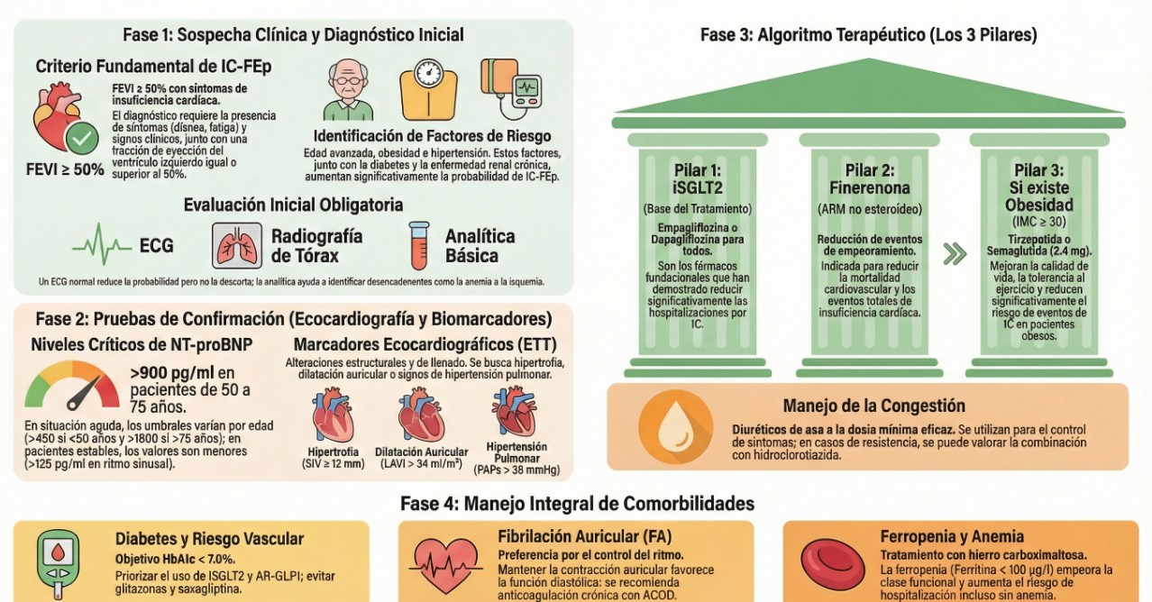 Consenso SEMI 2026 Algoritmo Insuficiencia Cardiaca Preservada