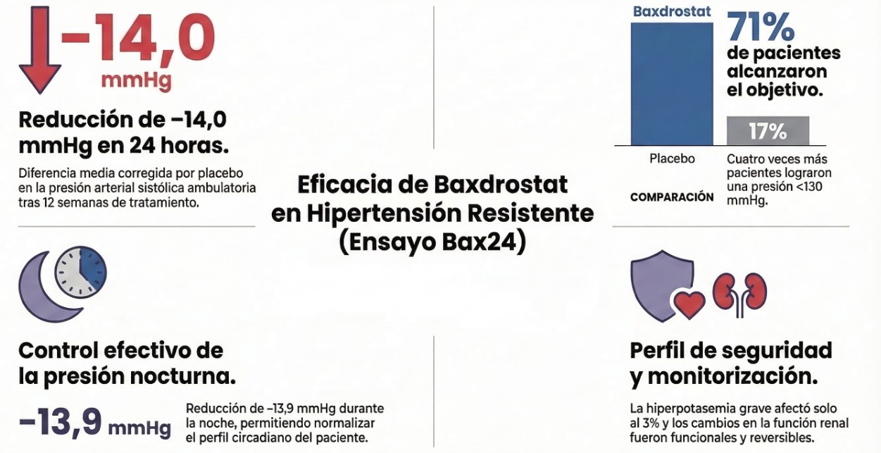 Eficacia de Baxdrostat en hipertensión