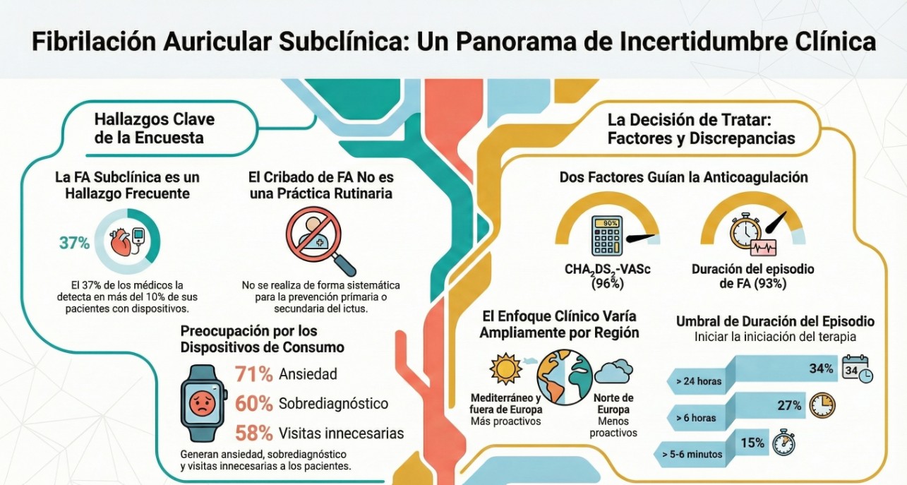 Fibrilación auricular subclínica detectada mediante dispositivos electrónicos