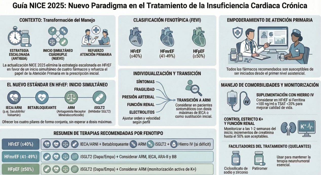 Guía NICE 2025 Insuficiencia Cardíaca