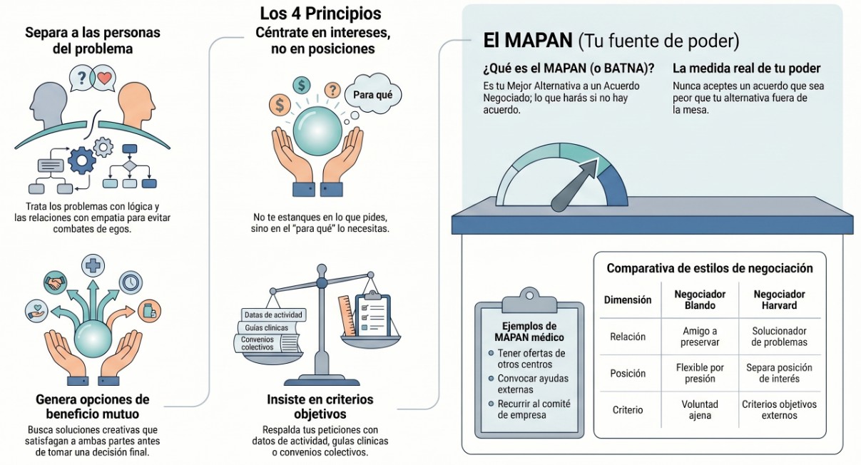 Método Harvard de negociación para médicos: claves prácticas