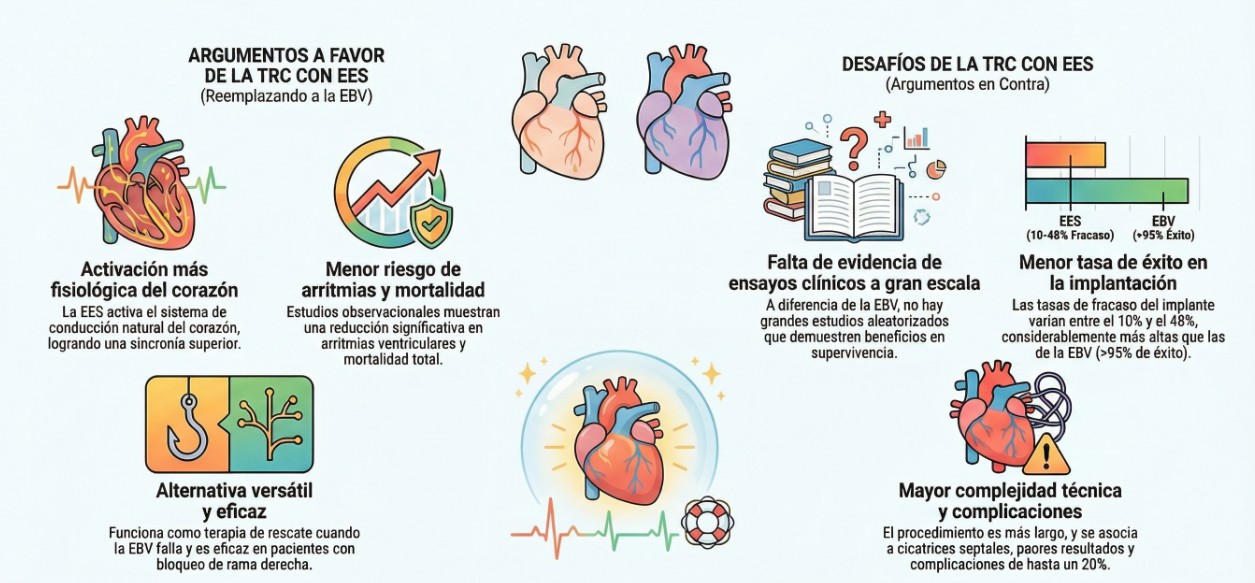 ¿Reemplazará la estimulación del sistema de conducción a la TRC convencional en insuficiencia cardiaca?