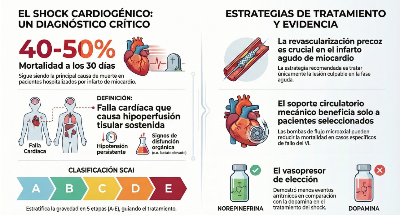 Shock cardiogénico: cómo diagnosticar y tratar con impacto en supervivencia