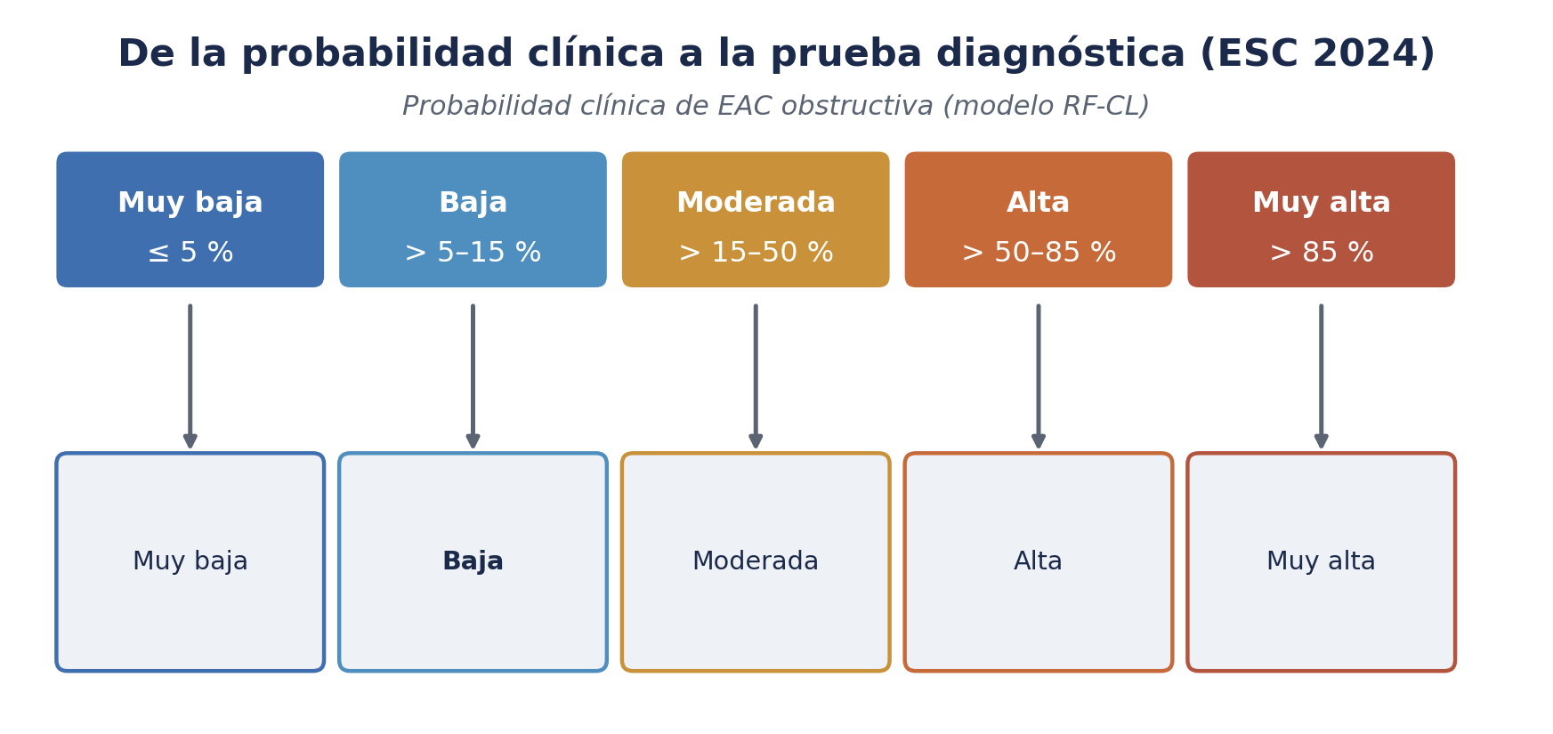 Algoritmo diagnóstico ESC 2024: de la probabilidad clínica RF-CL a la prueba de esfuerzo adecuada, con el lugar de la ergometría convencional