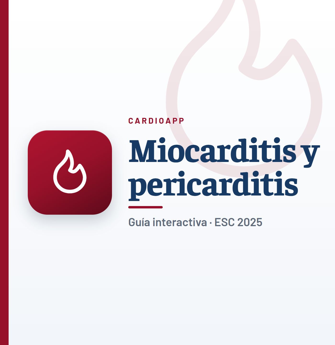 Guía interactiva de miocarditis y pericarditis de CardioApp (ESC 2025)