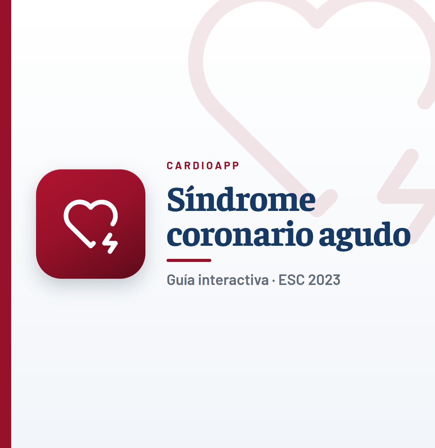 Guía interactiva de síndrome coronario agudo de CardioApp (ESC 2023)