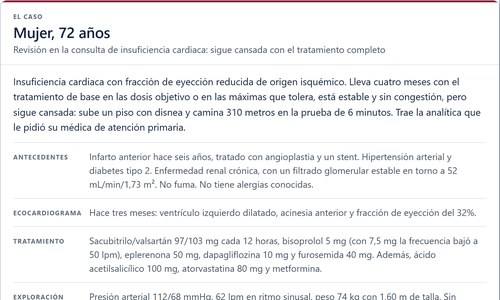 Caso interactivo: déficit de hierro en insuficiencia cardiaca, saturación de transferrina y carboximaltosa férrica
