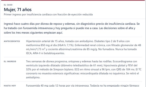 Caso interactivo: insuficiencia cardiaca con FEVI reducida tras el primer ingreso, del alta a la titulación