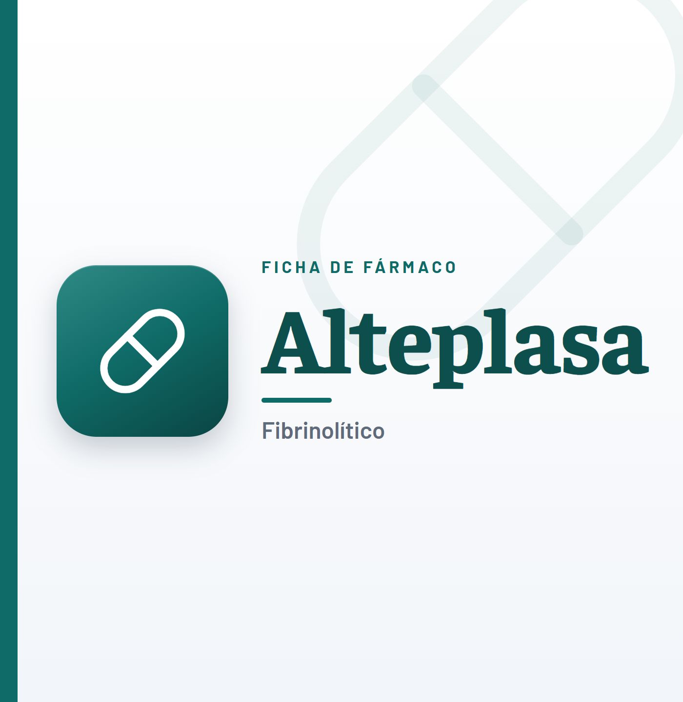 Ficha de fármaco de alteplasa (fibrinolítico) en CardioTeca