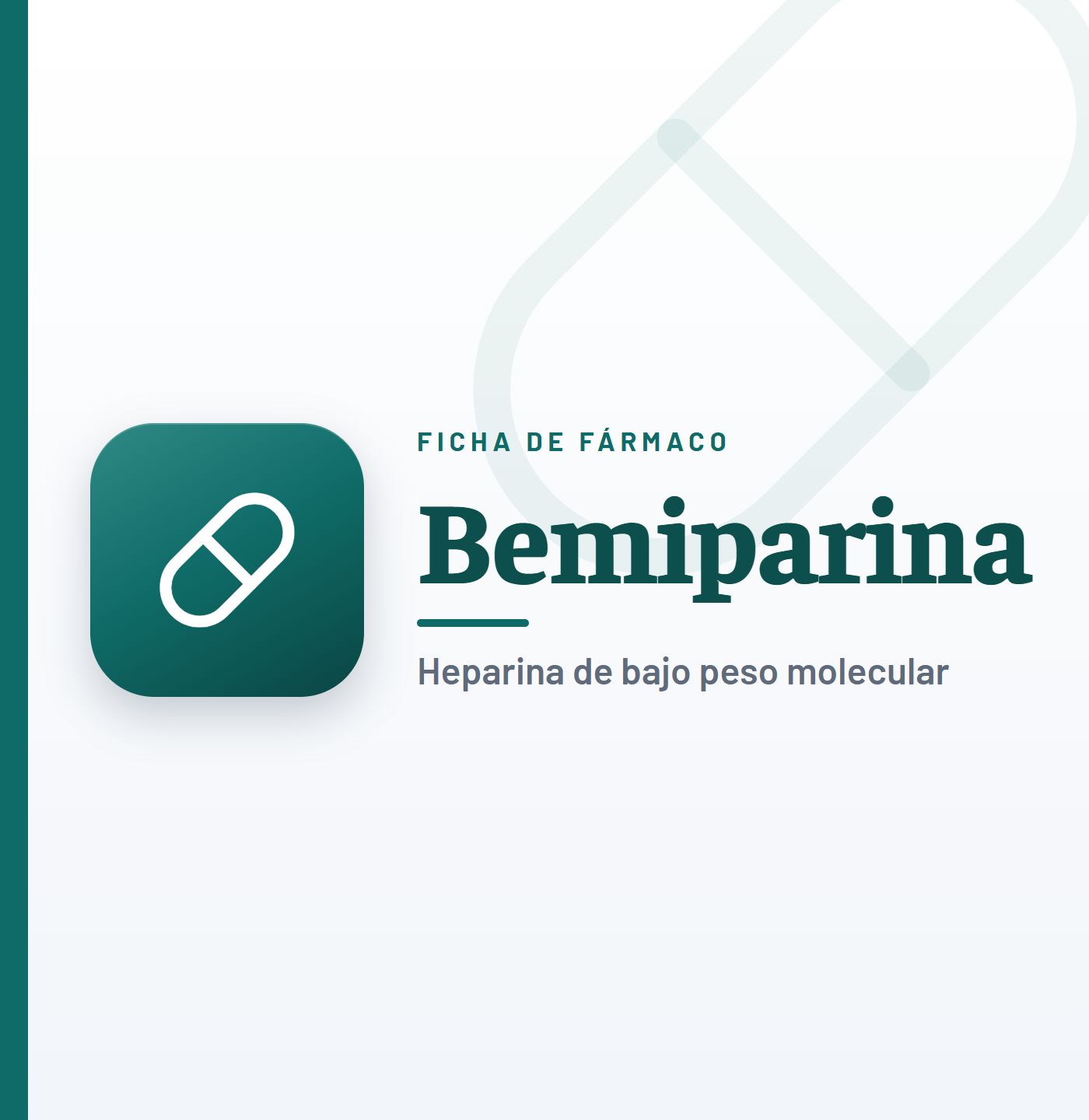 Ficha de fármaco de bemiparina (heparina de bajo peso molecular) en CardioTeca