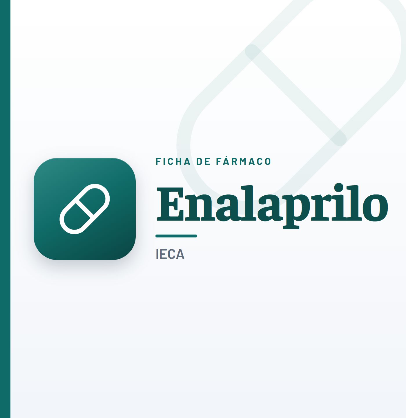 Ficha de fármaco de enalaprilo (iECA) en CardioTeca