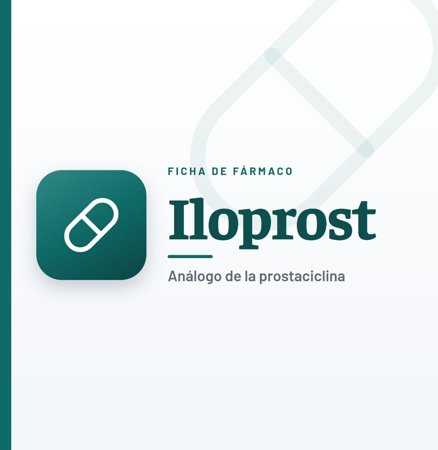 Ficha de fármaco de iloprost (análogo de la prostaciclina) en CardioTeca
