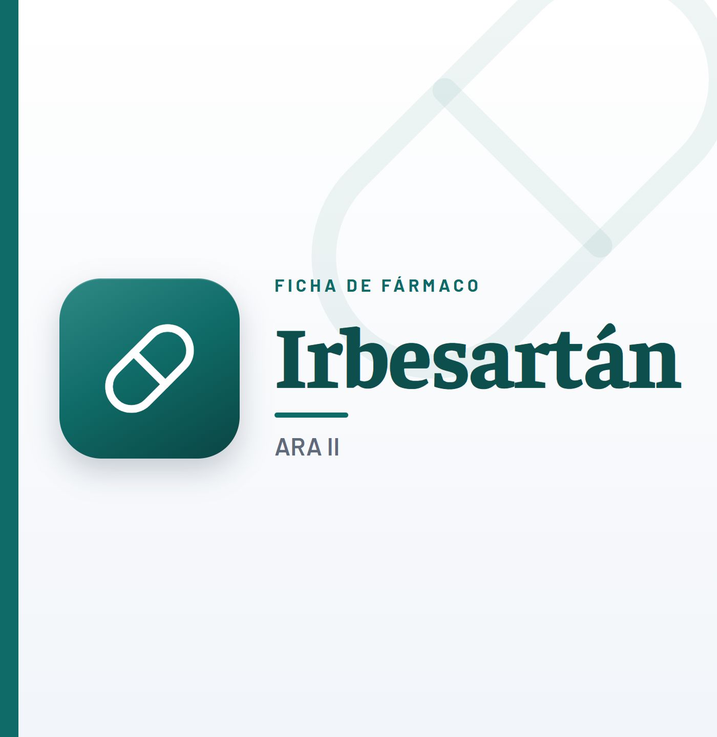 Ficha de fármaco de irbesartán (aRA II) en CardioTeca