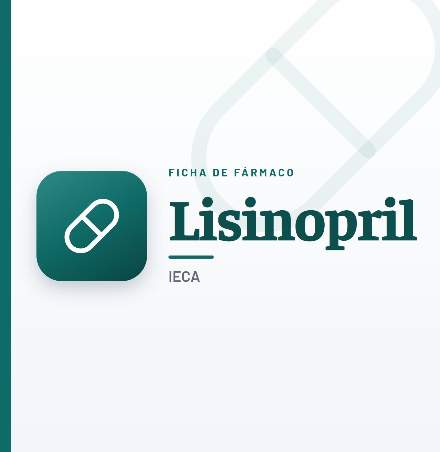 Ficha de fármaco de lisinopril (iECA) en CardioTeca