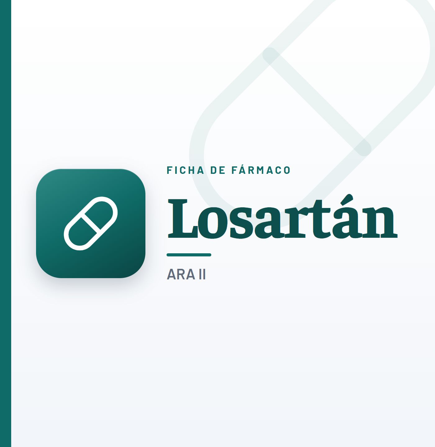 Ficha de fármaco de losartán (aRA II) en CardioTeca