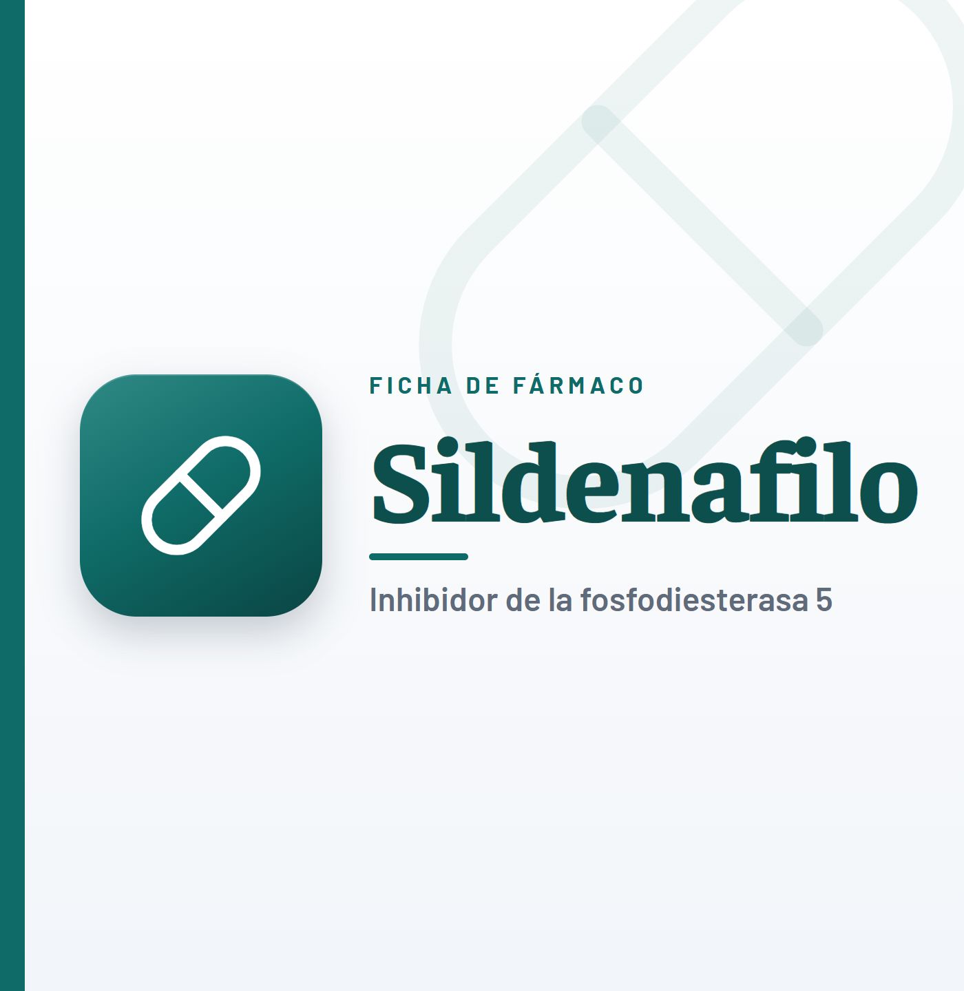 Ficha de fármaco de sildenafilo (inhibidor de la fosfodiesterasa 5) en CardioTeca