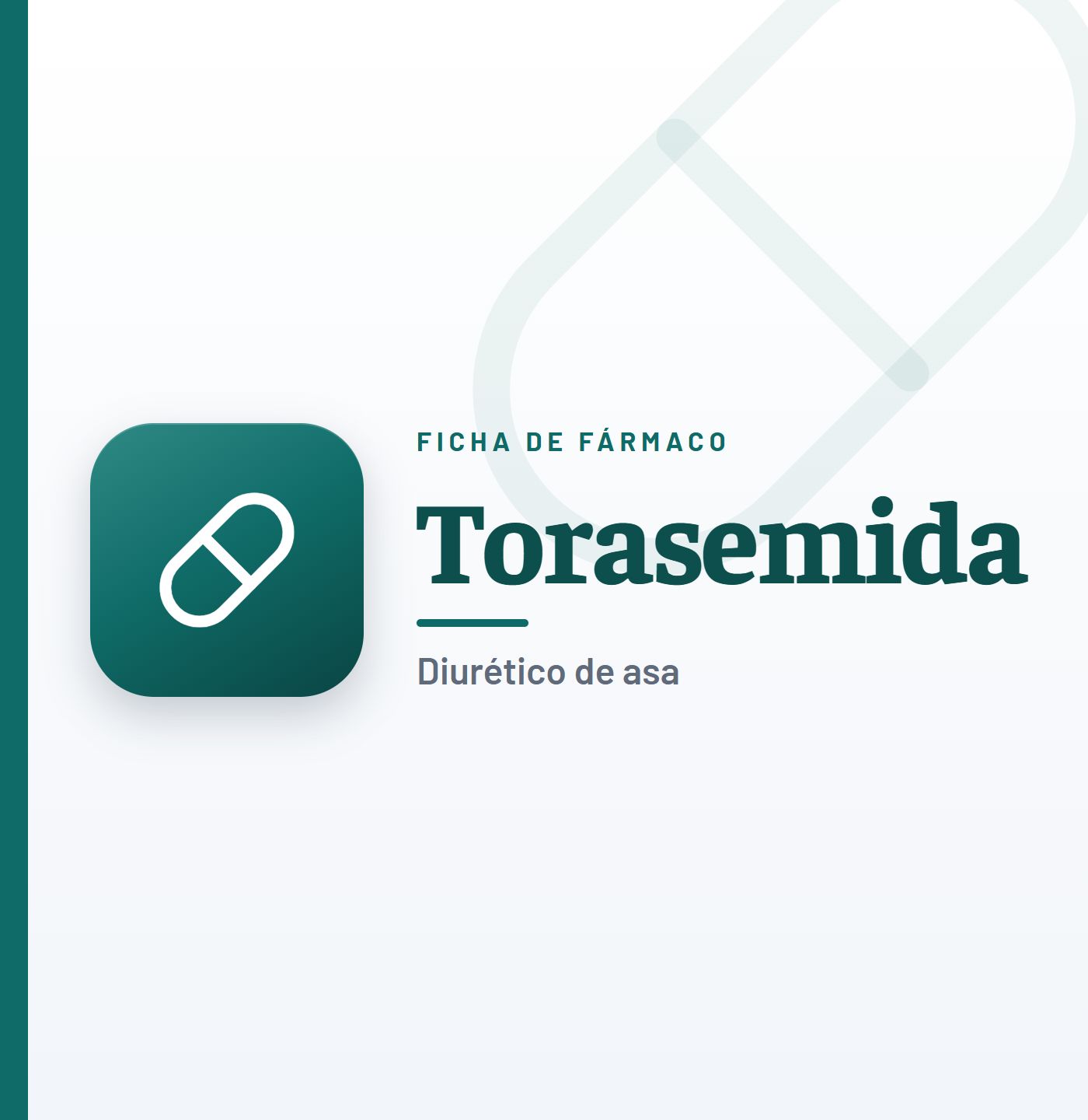 Ficha de fármaco de torasemida (diurético de asa) en CardioTeca