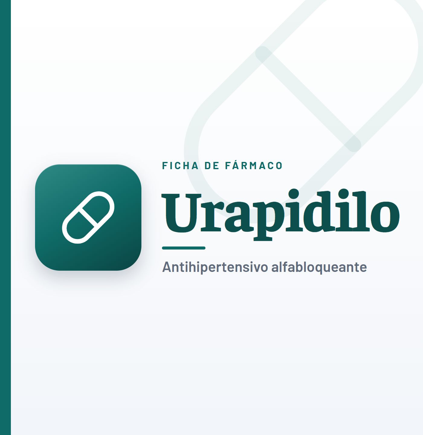 Ficha de fármaco de urapidilo (antihipertensivo alfabloqueante) en CardioTeca