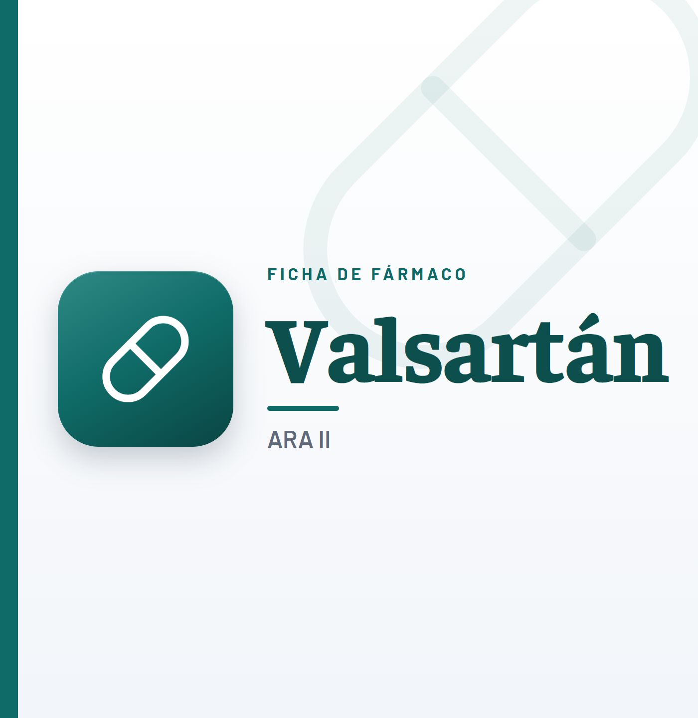 Ficha de fármaco de valsartán (aRA II) en CardioTeca