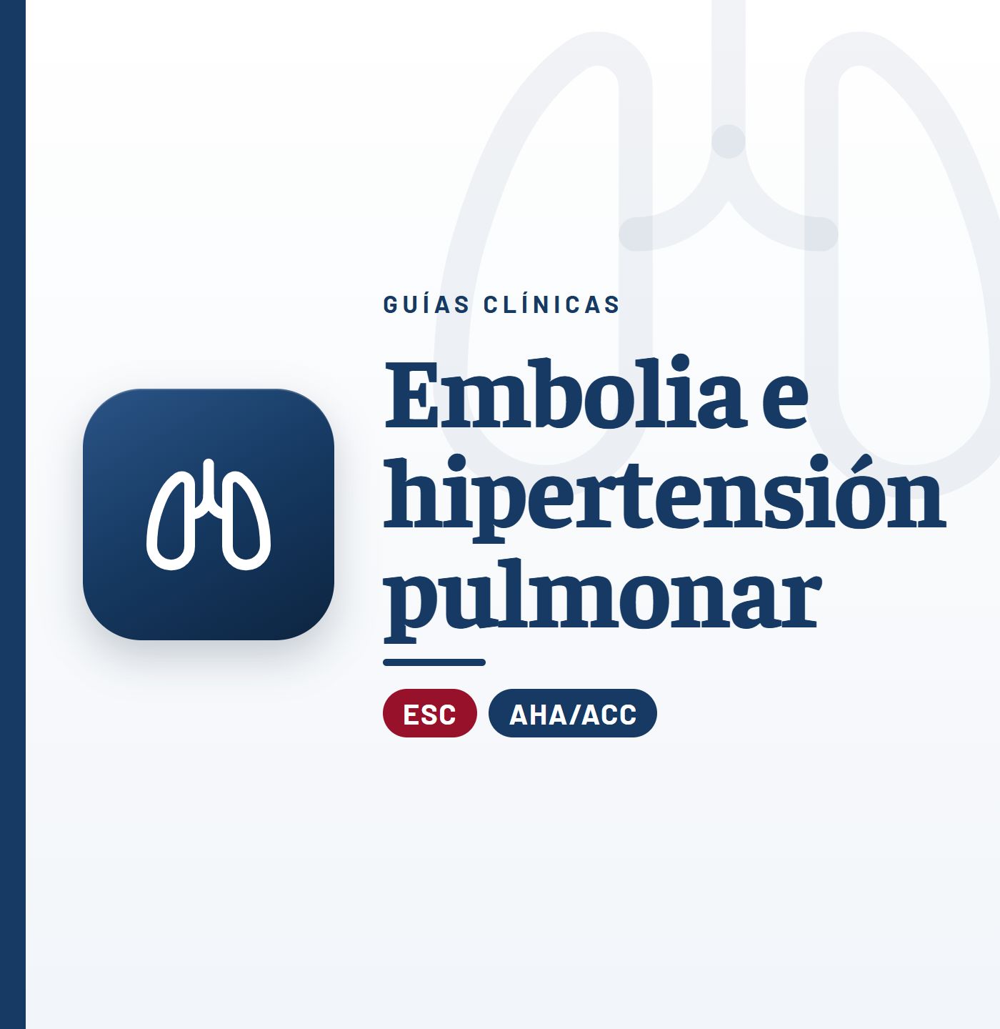 Guías clínicas de embolia e hipertensión pulmonar: listado por tema de CardioTeca
