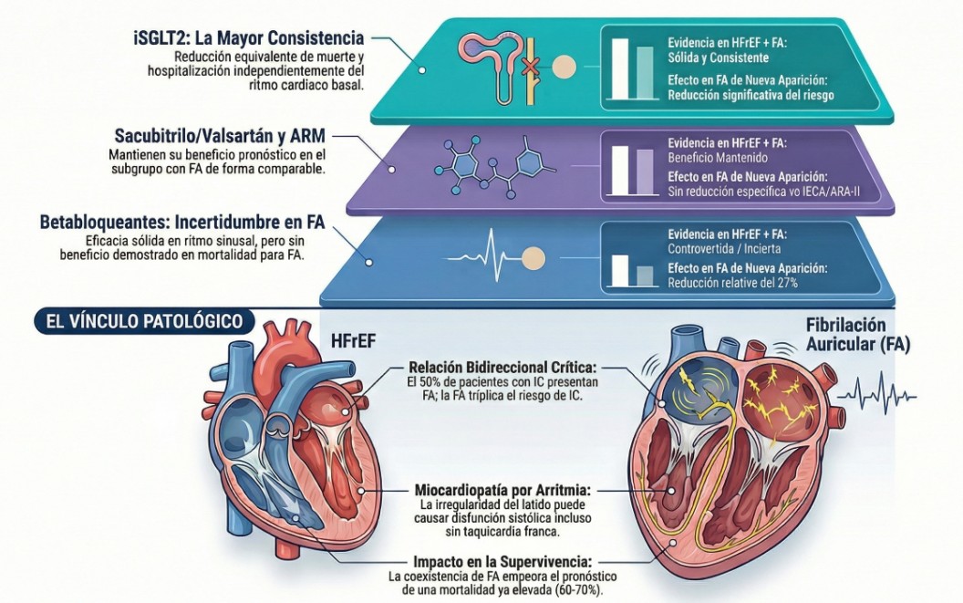 Insuficiencia cardiaca con FEVI reducida con fibrilación auricular