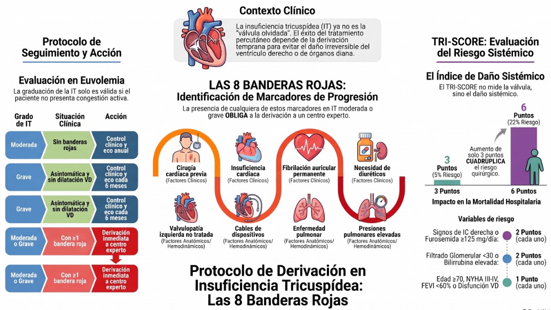 Insuficiencia tricuspídea, las ocho banderas rojas